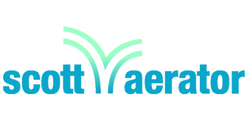 Scott Aerator logo in blue and green on a white background.