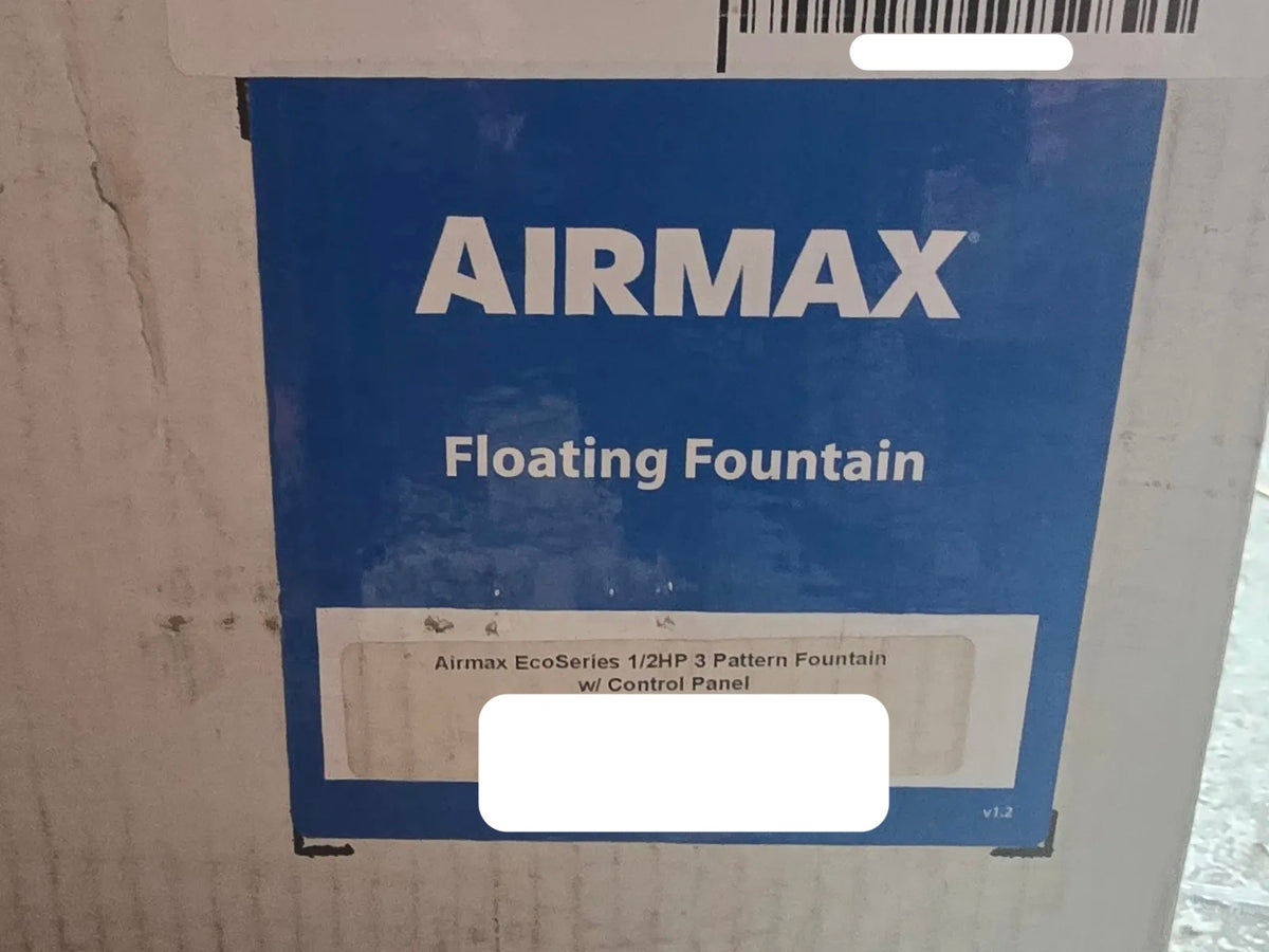 Airmax EcoSeries 1/2 HP Pond Fountain - *LIKE NEW* | 100ft Cord, 115V | 3 Spray Patterns | Floating Fountain for Ponds