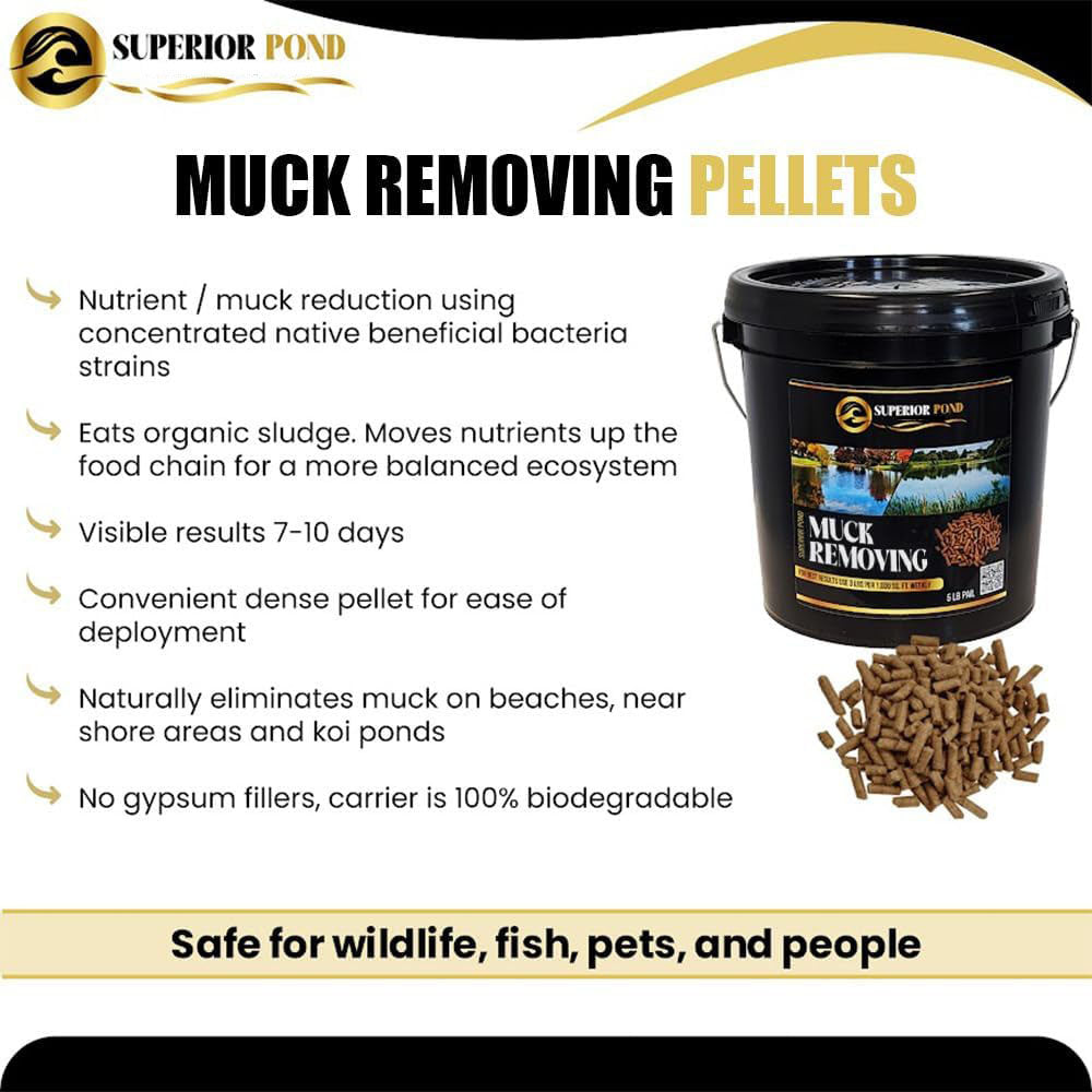 Superior Pond: Muck Reducer | Lake & Pond Sludge Pellets | 5LBS | 10LBS