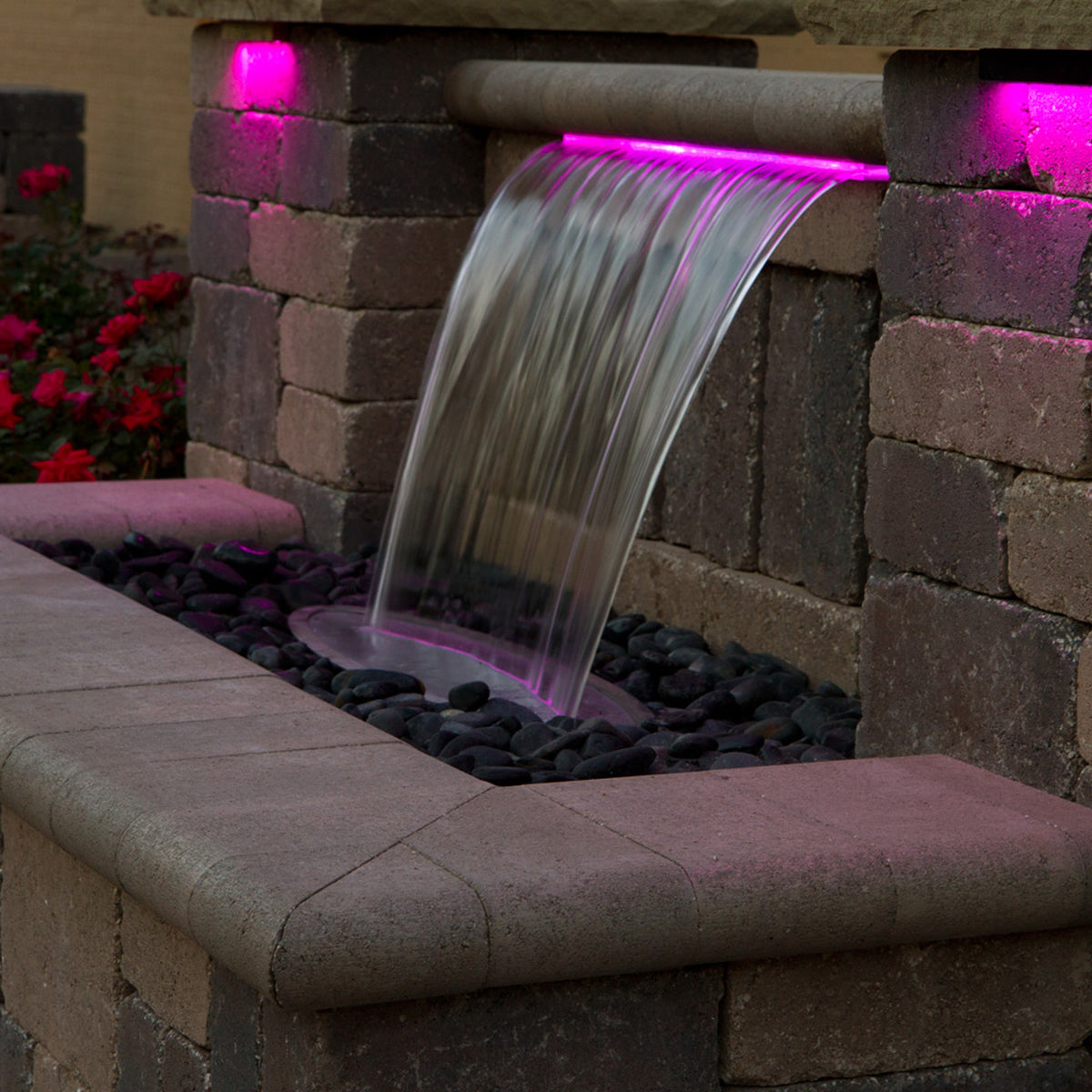 Atlantic Watergardens: Color Changing Colorfalls | 12", 24", 36" | Acrylic Formal Waterfall Spillway | Lighted Waterfall LED Spillway