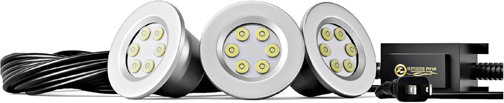 Superior Pond - 3LED6-100 - (3) 6-Watt White Fountain Light Kit with 100ft Cord