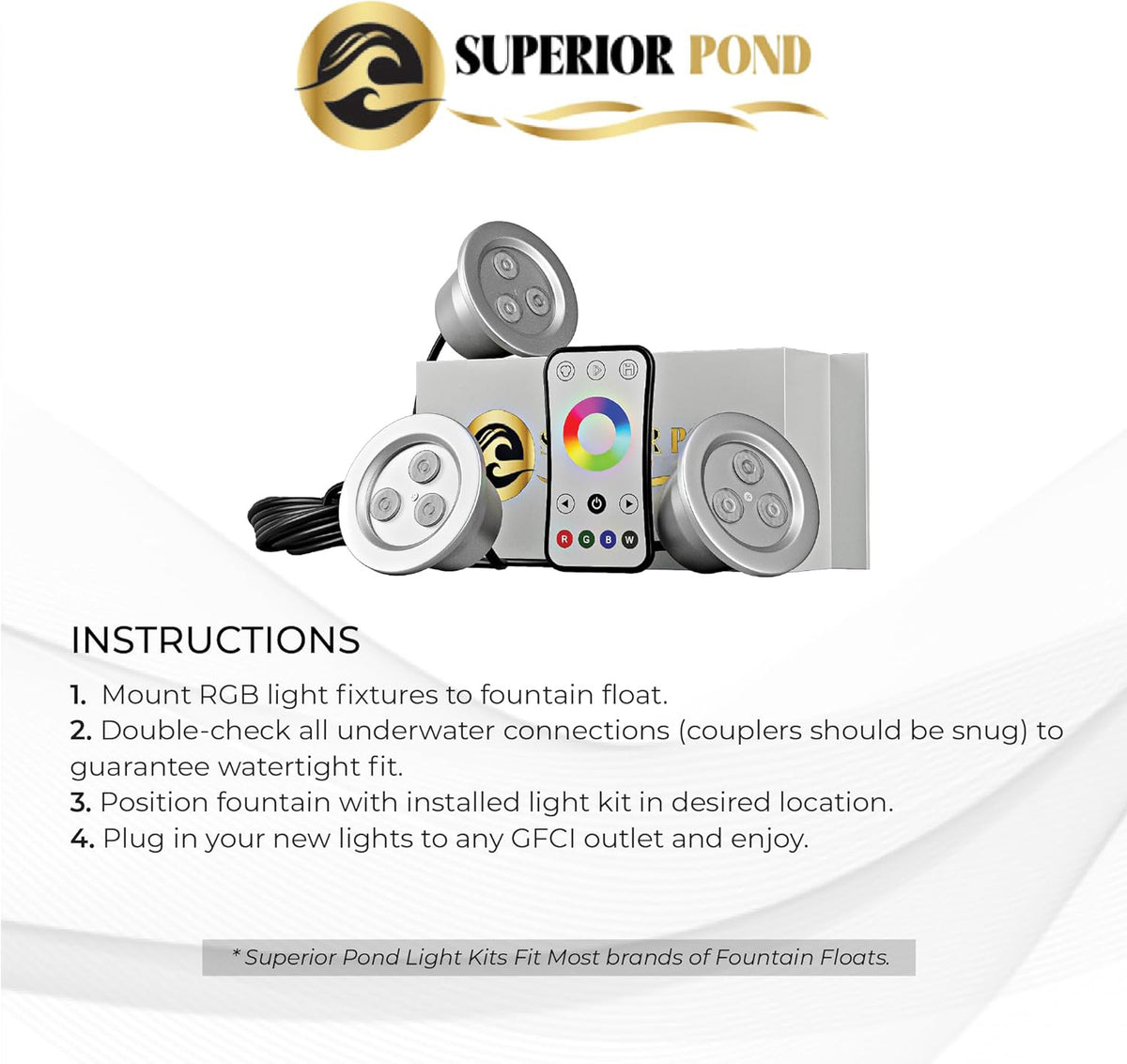 Superior Pond Color Changing LED Fountain Lights
