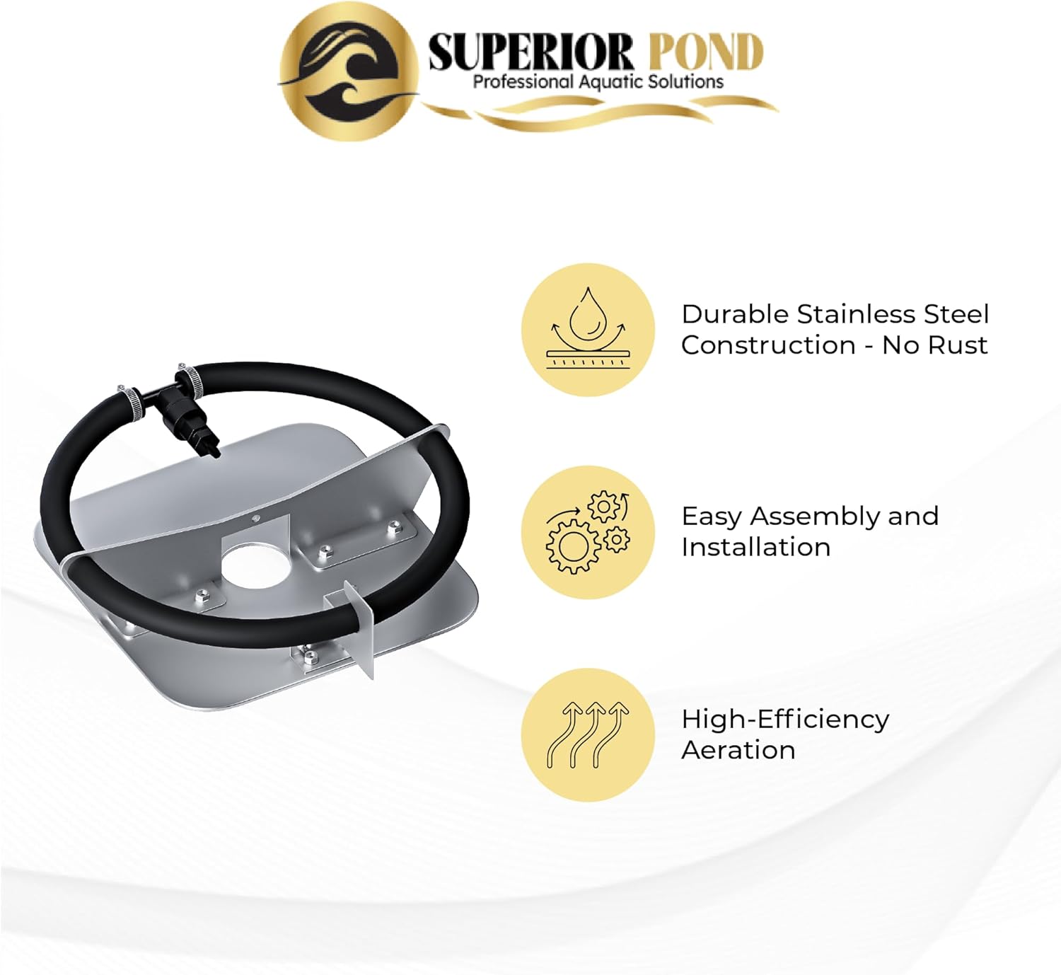 Pond Inflow Diffuser Superior Pond SPD1 Fine Bubble Diffuser | Lake Aeration – Midwest Ponds