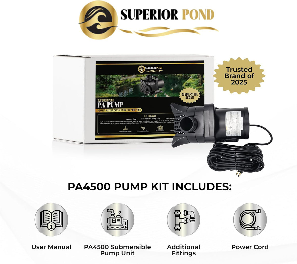 Superior Pond Asynchronous Pond Pump 100ft Cord