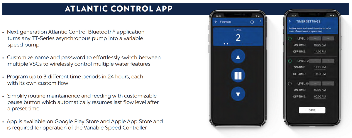 Atlantic Water Gardens: Variable Speed Controller | Controller for Tidal Wave pumps UNDER 800Watts | Control Output on Your TT-Series Pump
