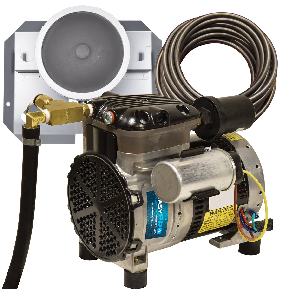 EasyPro: Rocking Piston Pond Aeration System - 1/4 HP Kit w/ Poly Tubing
