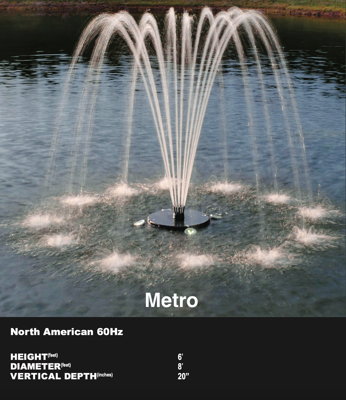 Aqua Control - Evolution Series Floating Fountains | 1/2 HP - 120V | Control Panel Included | 6 Patterns to Choose From