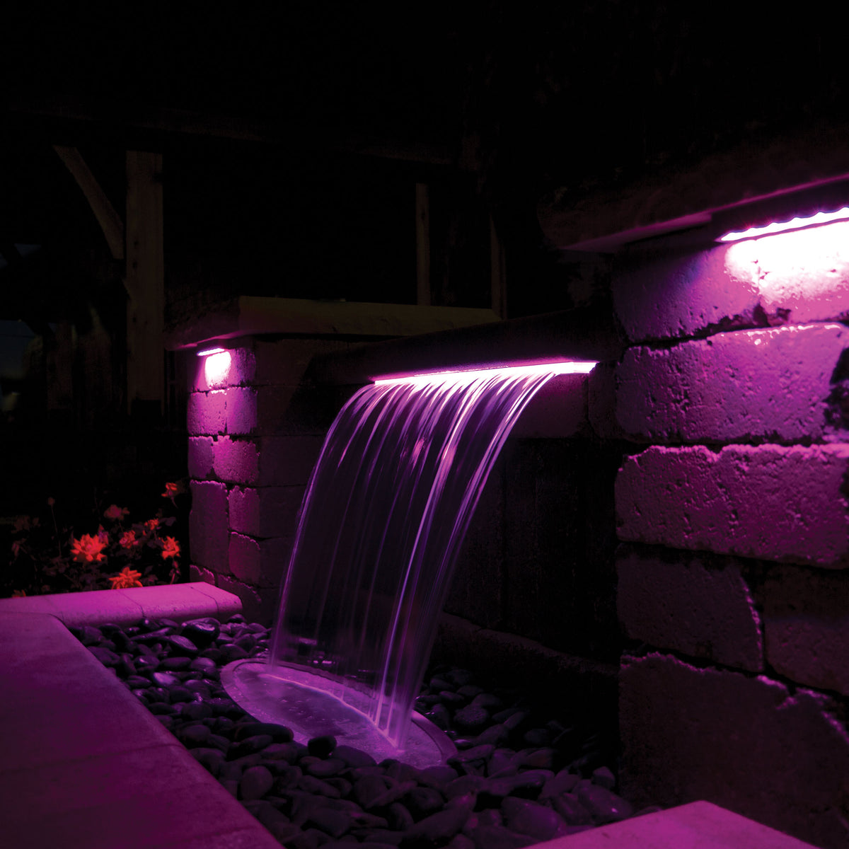 Atlantic Watergardens: Color Changing Colorfalls | 12", 24", 36" | Acrylic Formal Waterfall Spillway | Lighted Waterfall LED Spillway