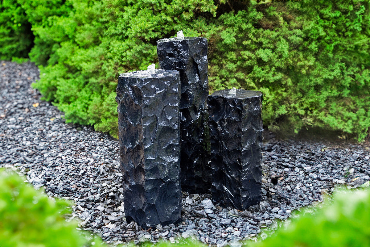 EasyPro: Tranquil Décor - Textured Midnight Basalt Fountain Trio - 20", 27", 35"