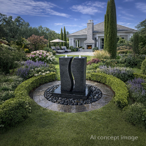 EasyPro: Three Piece Granite Basalt Stone Set, base & two uprights only