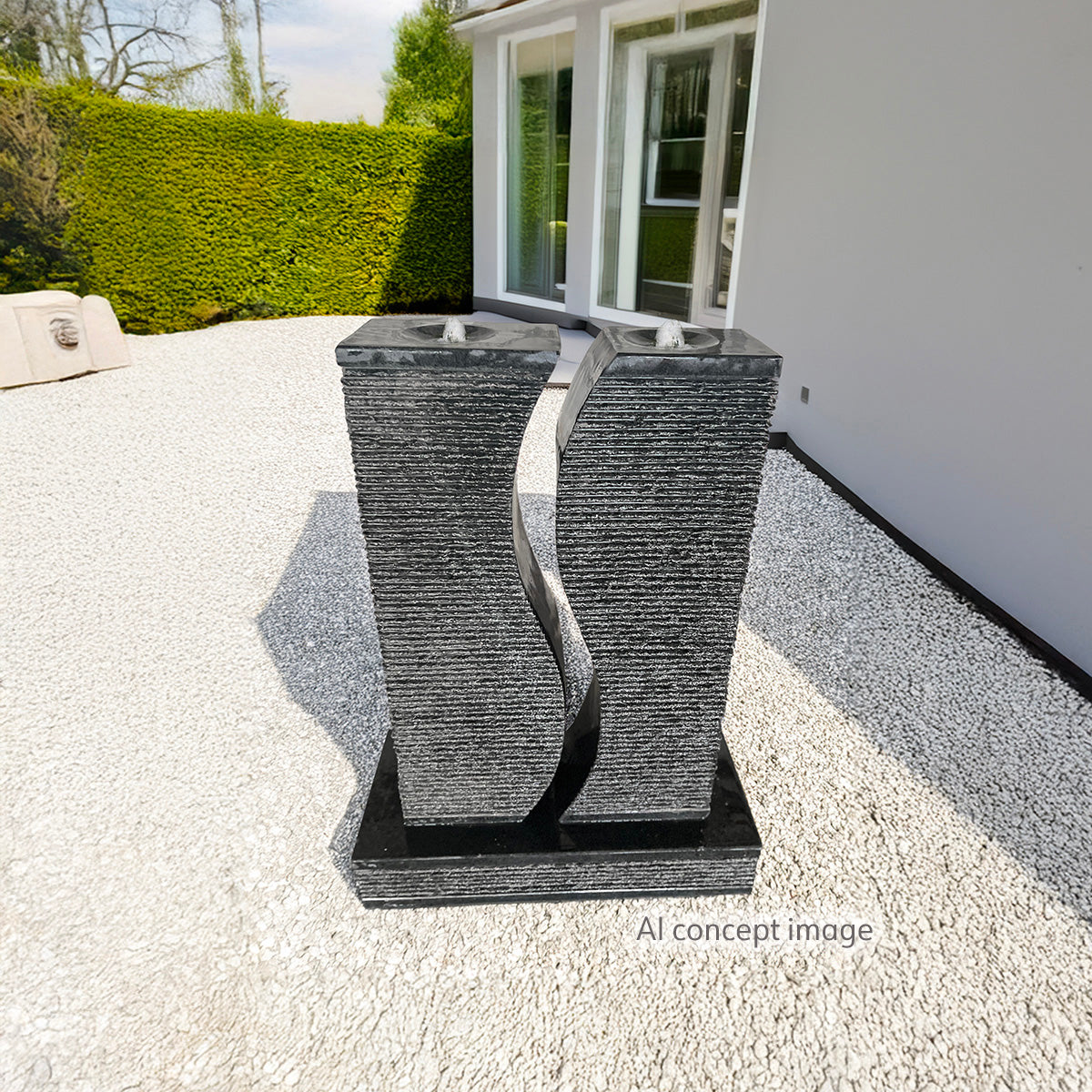 EasyPro: Three Piece Granite Basalt Stone Set, base & two uprights. Complete Kit