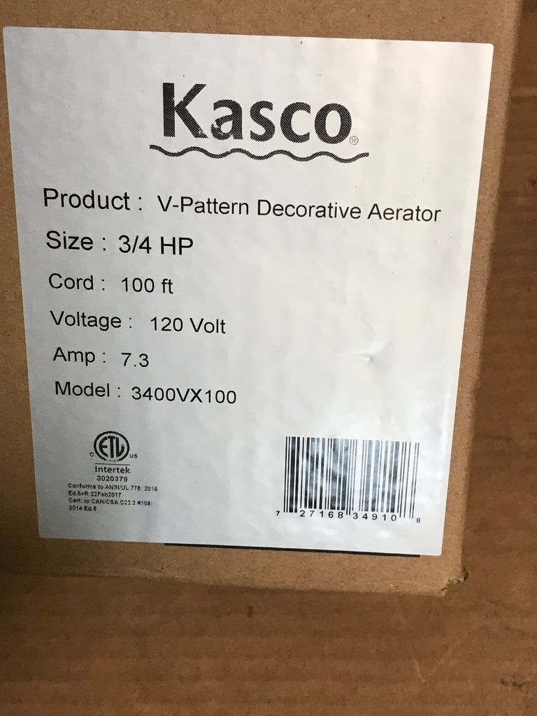 Kasco Marine: Factory Refurbished | 120V - 100ft Cord | VFX Aerating Water Fountain | 3/4HP | #0245