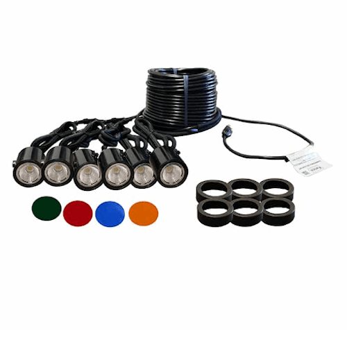 Kasco Marine: LED Composite Light, 4 Fixtures, 11Watts ea., 120V, Includes color lenses w/red, blue, green & amber, 50 ' Cord (For Non-Kasco Fountains)
