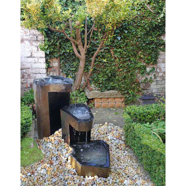 EasyPro: Tranquil Decor | Tiered Basalt Fountain Trio Complete Kit | 8' 20' 27'
