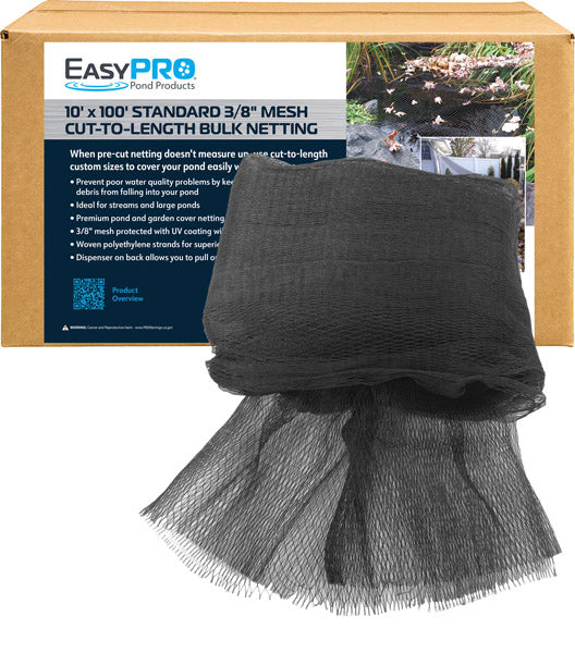 EasyPro: 3/8" Fine Mesh / 100' Premium Pond Cover Netting