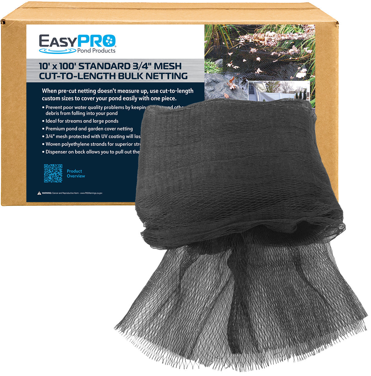 EasyPro: 3/4" / 100' Boxed Premium Pond Cover Netting
