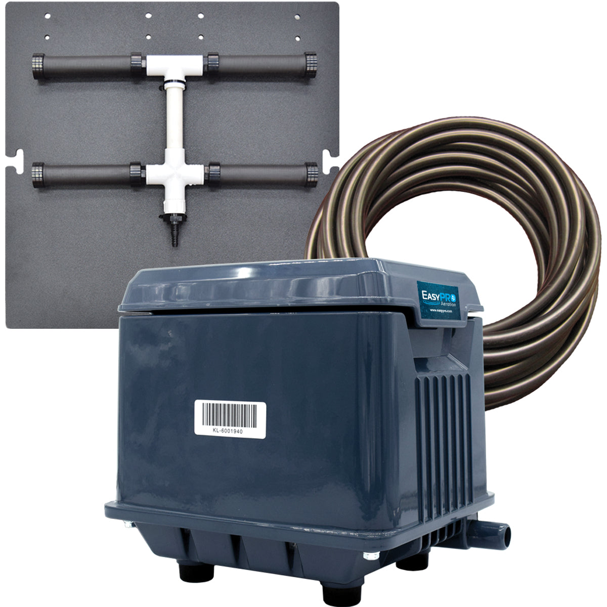 EasyPro: 115 Volt | PA Series Diffused Aeration Kit for Shallow Koi Fish Pond | 1-diffuser | 2-diffuser