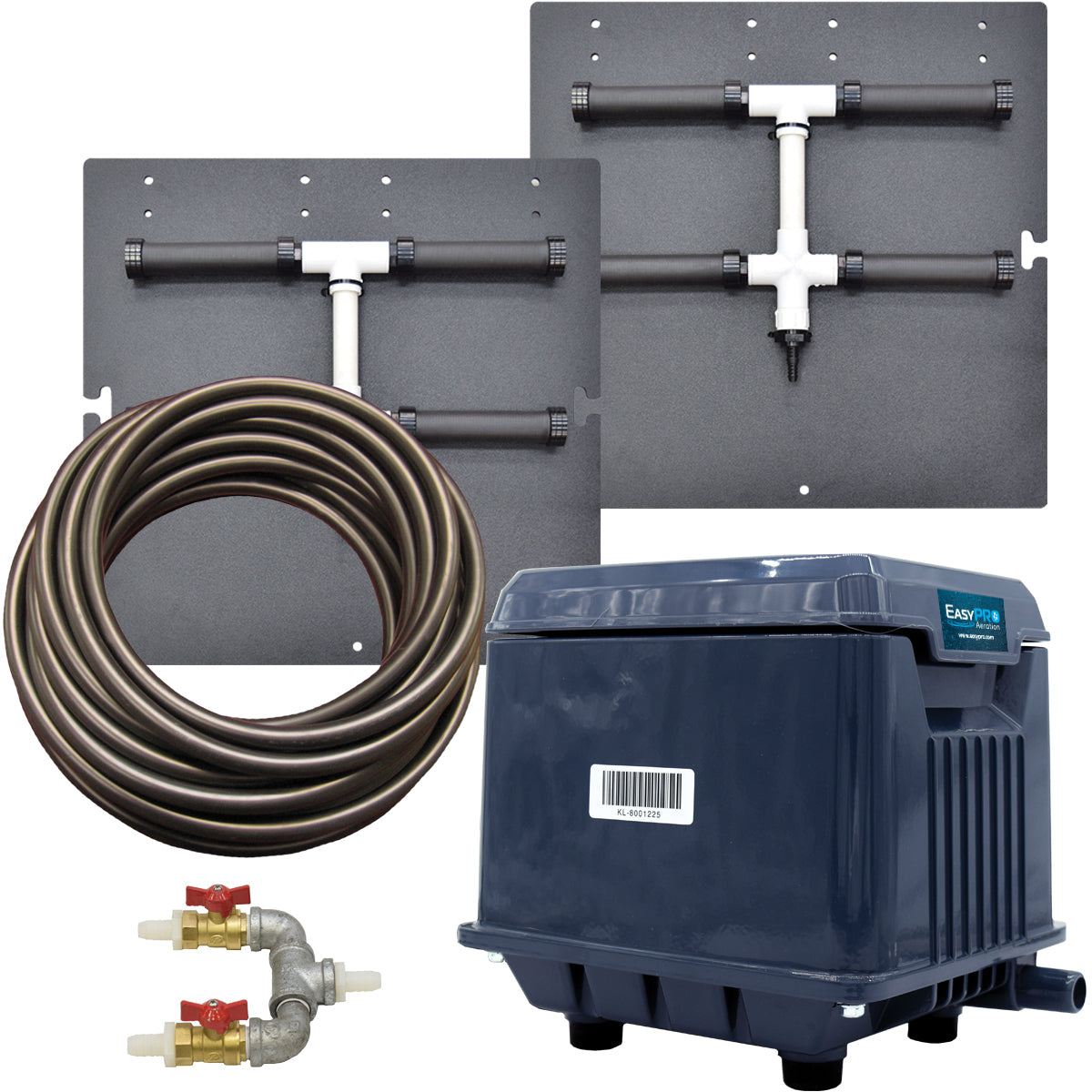 EasyPro: 115 Volt | PA Series Diffused Aeration Kit for Shallow Koi Fish Pond | 1-diffuser | 2-diffuser