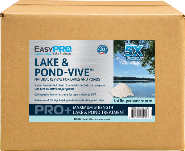 EasyPro: Pond-Vive Bacteria X 50 lb. Box - Loose powder with 8 oz. scoop