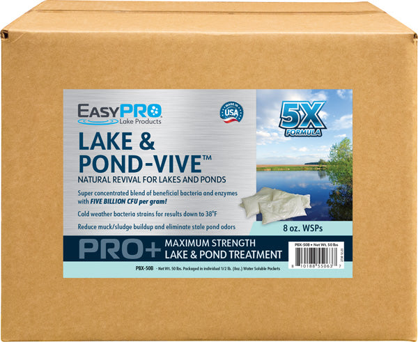 EasyPro: Pond-Vive Bacteria X, 100ct. 8oz Water Soluble Packs (approx. 50lb BOX)