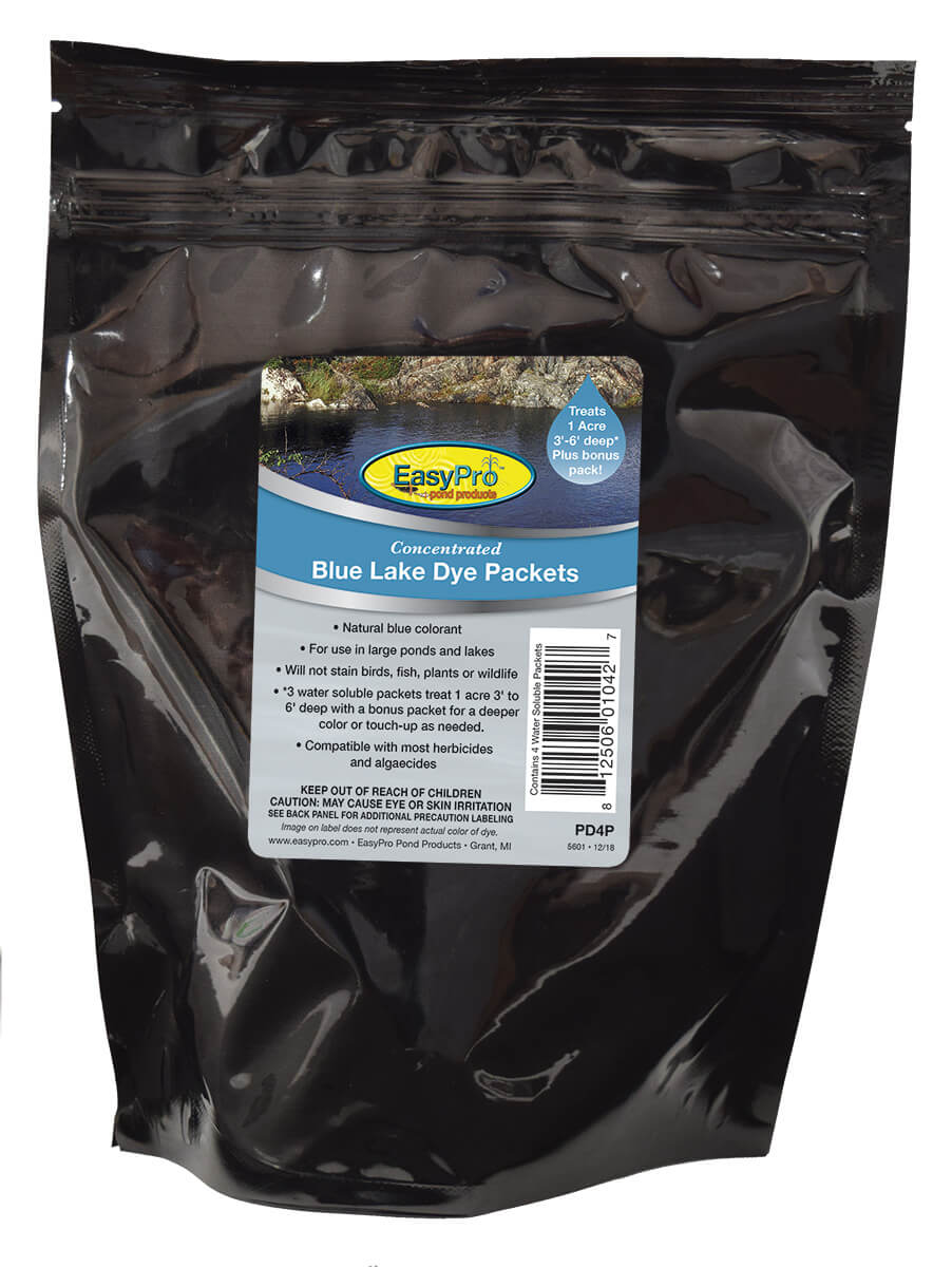 Easy Pro: Pond Dye Water Soluble Packets | 3 colors | Concentrated for Larger Ponds | 4 packets per Box