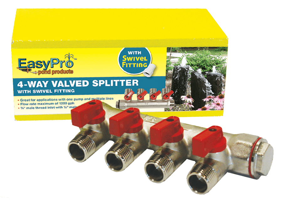 EasyPro: 3/4" Statuary splitter 4-way, 1/2"mpt outlets