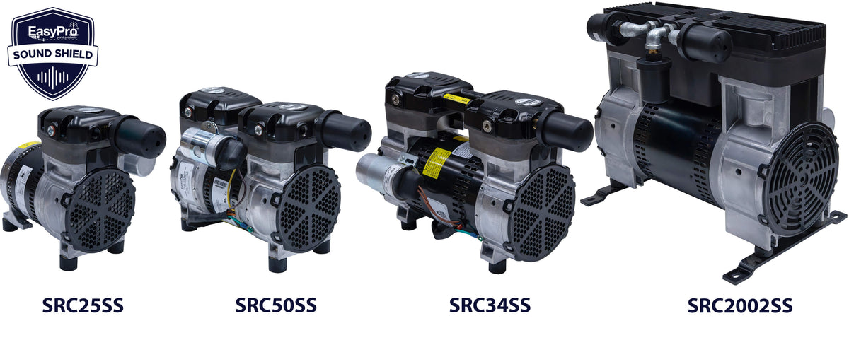 EasyPro: Sound Shield Compressors for Pond Aeration | 1/4HP | 1/2HP | 3/4HP | 2HP | Quieter Rocking Piston Compressor