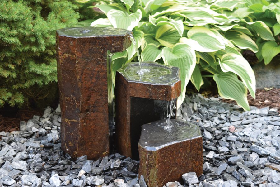 EasyPro: 3 Keyed Spillway Basalt Column kit - 6", 12" and 18" w/ basin, 155gph pump, tubing & light ring
