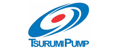 Tsurumi Pump logo with blue and red design on a white background