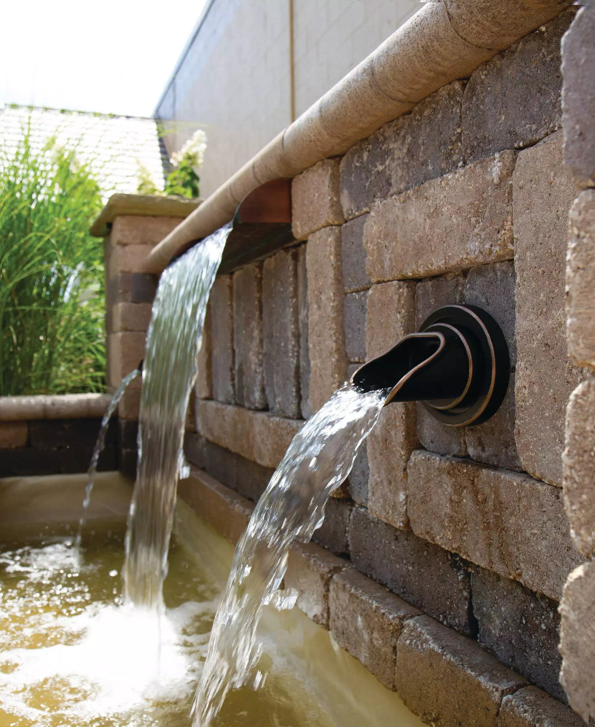 Atlantic Water Gardens: Wall Spout - Olivett - Bronze