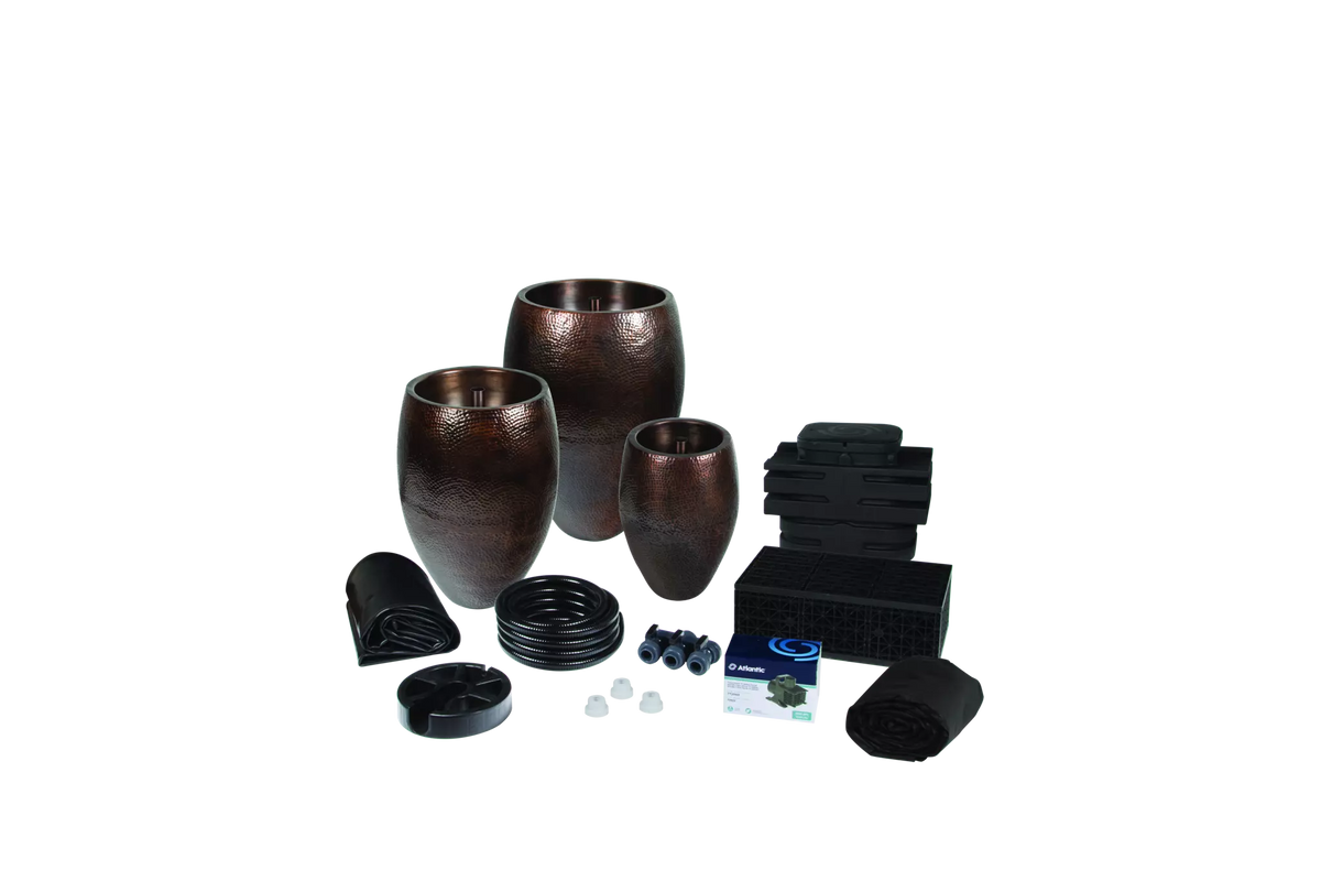 Atlantic Water Gardens: 3 Pc Aura Vase Kit | Verde Brass or Antique Brass
