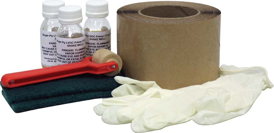 EasyPro: EPDM Liner seam kit - 25' of 3" double sided seam tape, primer, pads, roller and gloves