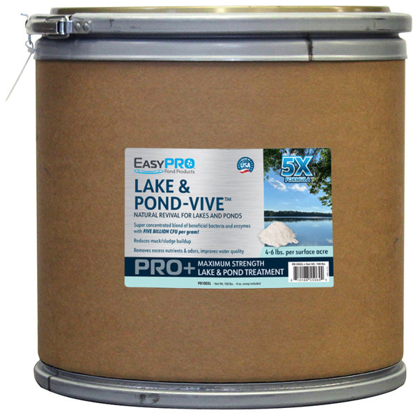 EasyPro: Pond-Vive Bacteria X 100 lb. Drum Bulk - Loose powder with 8 oz. scoop