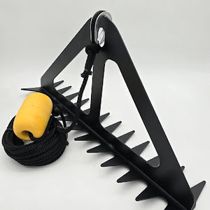 Superior Pond: Aquatic Weed Rake | Collection Rake for Lakeshore Cleanup and Aquatic Weed Removal | 23.5in Width | 25ft Rope Included