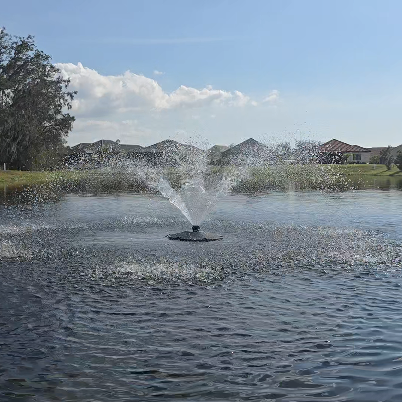 Superior Pond: SFX Floating Fountain with WHITE Lights - 100 Foot Cord | 120V Floating Pond Fountain | 1/3HP & 1/2HP | 3-Fixture White LED Light Kit Included