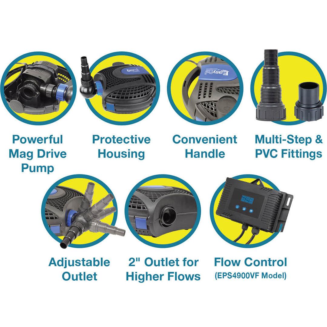 Easy Pro: 115V | Eco-Clear Pond and Waterfall Pump | 1400GPH | 2480GPH | 3680GPH | 4850GPH - Midwest Ponds