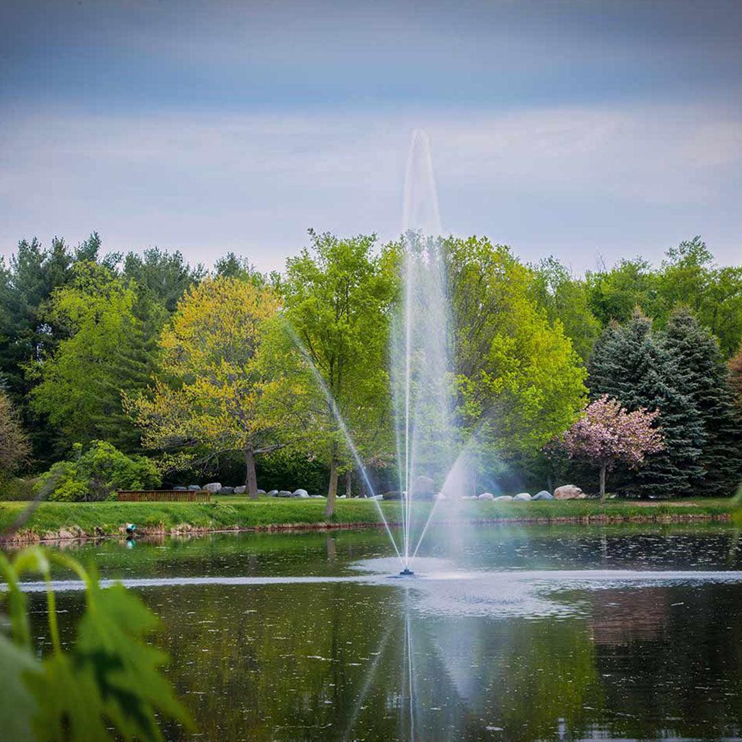 Scott Aerator: 115V | Clover Fountain | 1/2 HP, 1 HP | 70' Cord, 100' Cord, 150' Cord, 200' Cord | Decorative Pond Fountain - Midwest Ponds