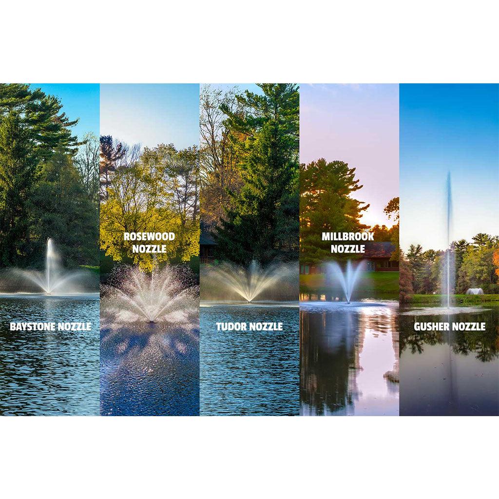 Scott Aerator: Great Lakes Decorative Fountain | 230V | 3/4 HP, 1 HP, 1-1/2 HP | 100' Cord, 150' Cord, 200' Cord - Midwest Ponds